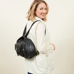 Umhängetasche "Tara" 2-in-1 Rucksack schwarz