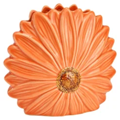 Vase in Blütenform aus Keramik Apricot