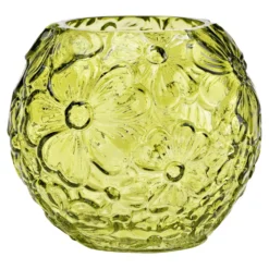Vase mit Blumendekor grün 13 cm Höhe
