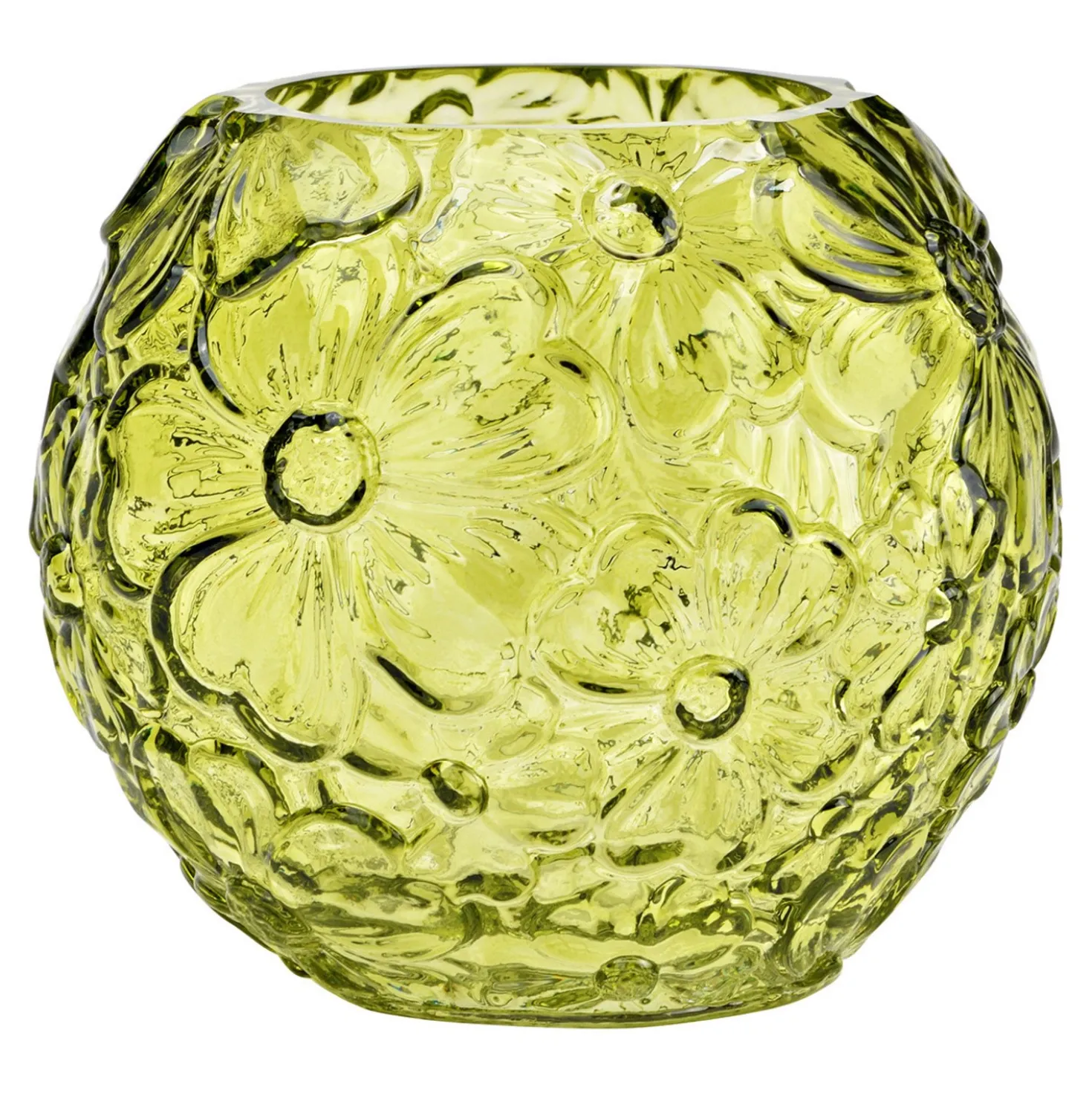 Vase mit Blumendekor grün 13 cm Höhe