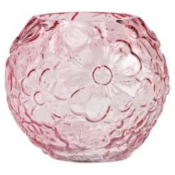 Vase mit Blumendekor rosa 13 cm Höhe