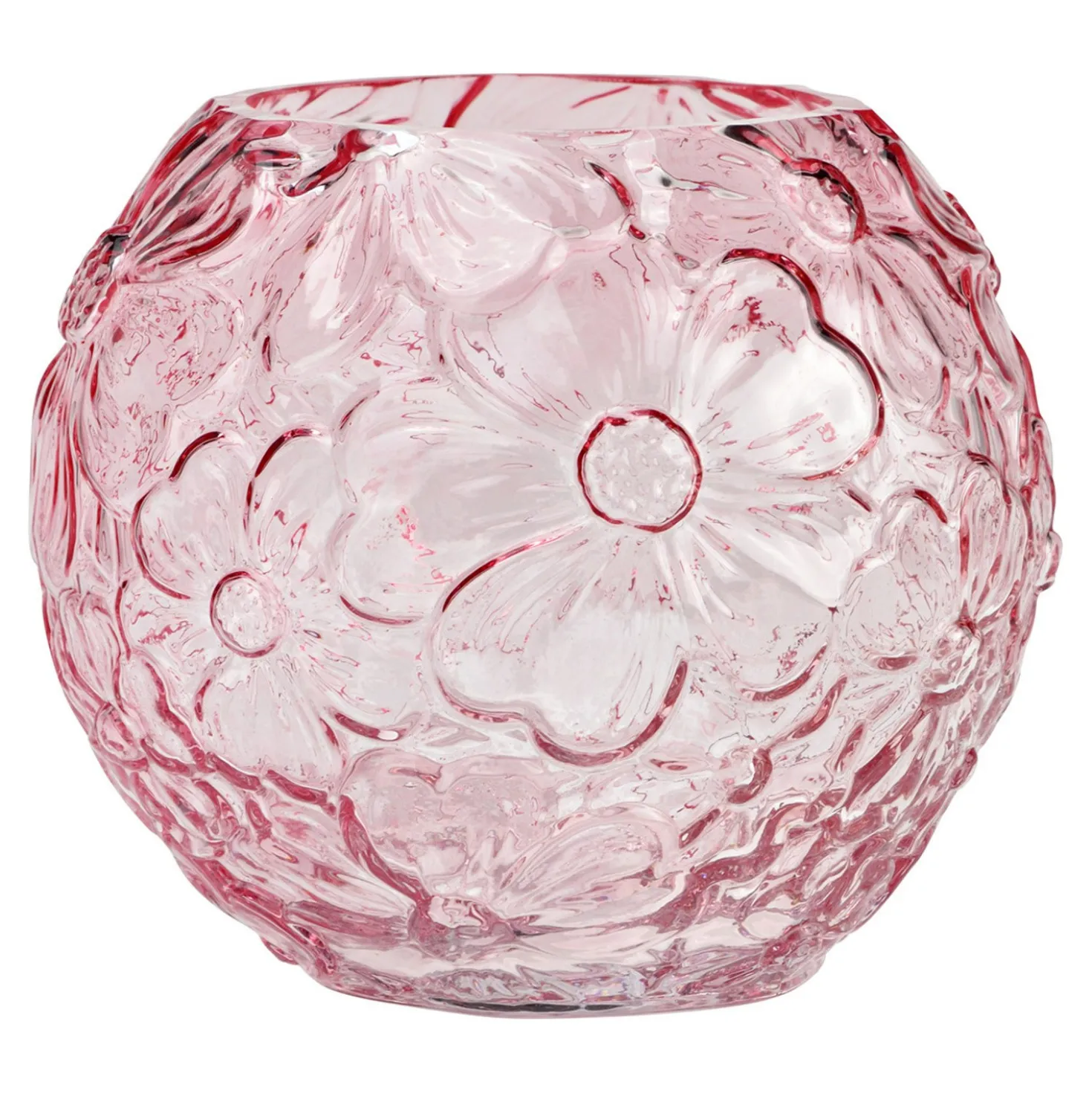 Vase mit Blumendekor rosa 13 cm Höhe
