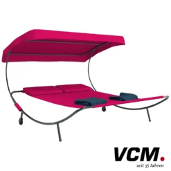 VCM Doppelliege Gartenliege "Bindox" Rot