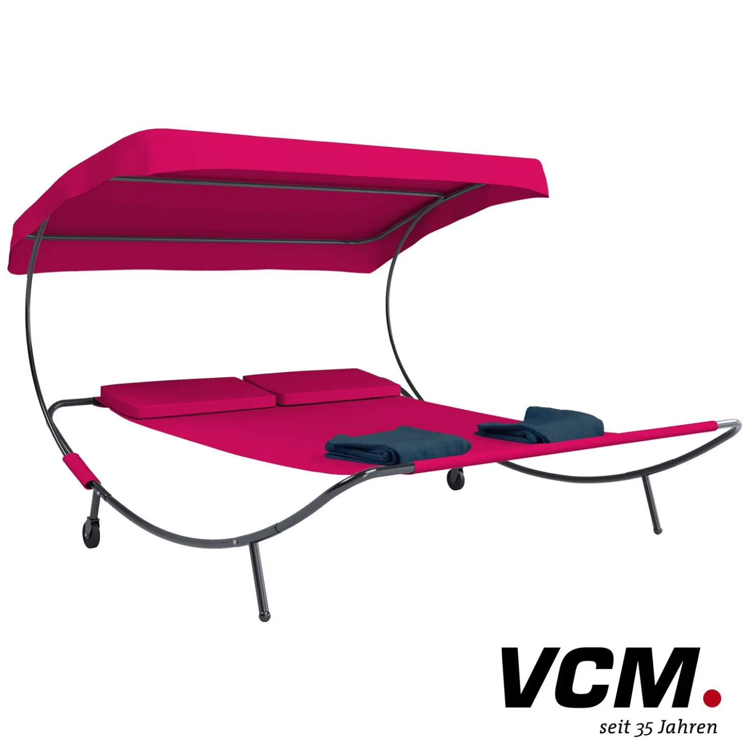 VCM Doppelliege Gartenliege "Bindox" Rot