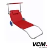 VCM Gartenliege Sonnenliege rollbar Rot