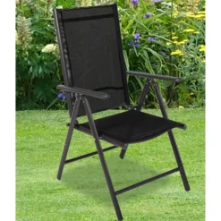 VCM Gartenstuhl 4er Set Anthrazit