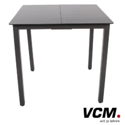 VCM Gartentisch aus Alu 80x80 Schwarz