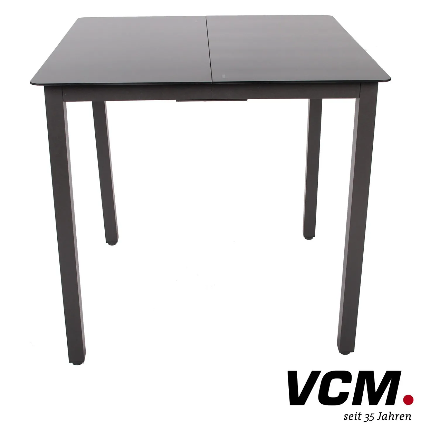 VCM Gartentisch aus Alu 80x80 Schwarz