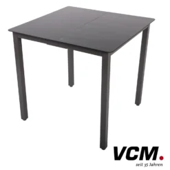 VCM Gartentisch aus Alu 80x80 Schwarz
