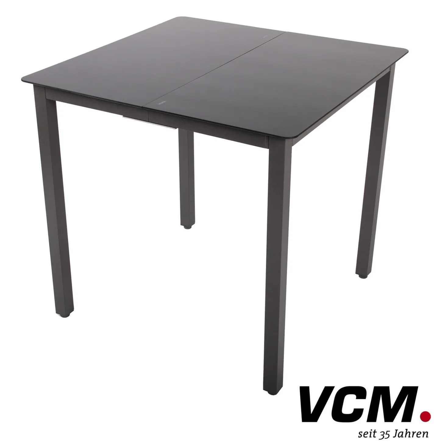 VCM Gartentisch aus Alu 80x80 Schwarz