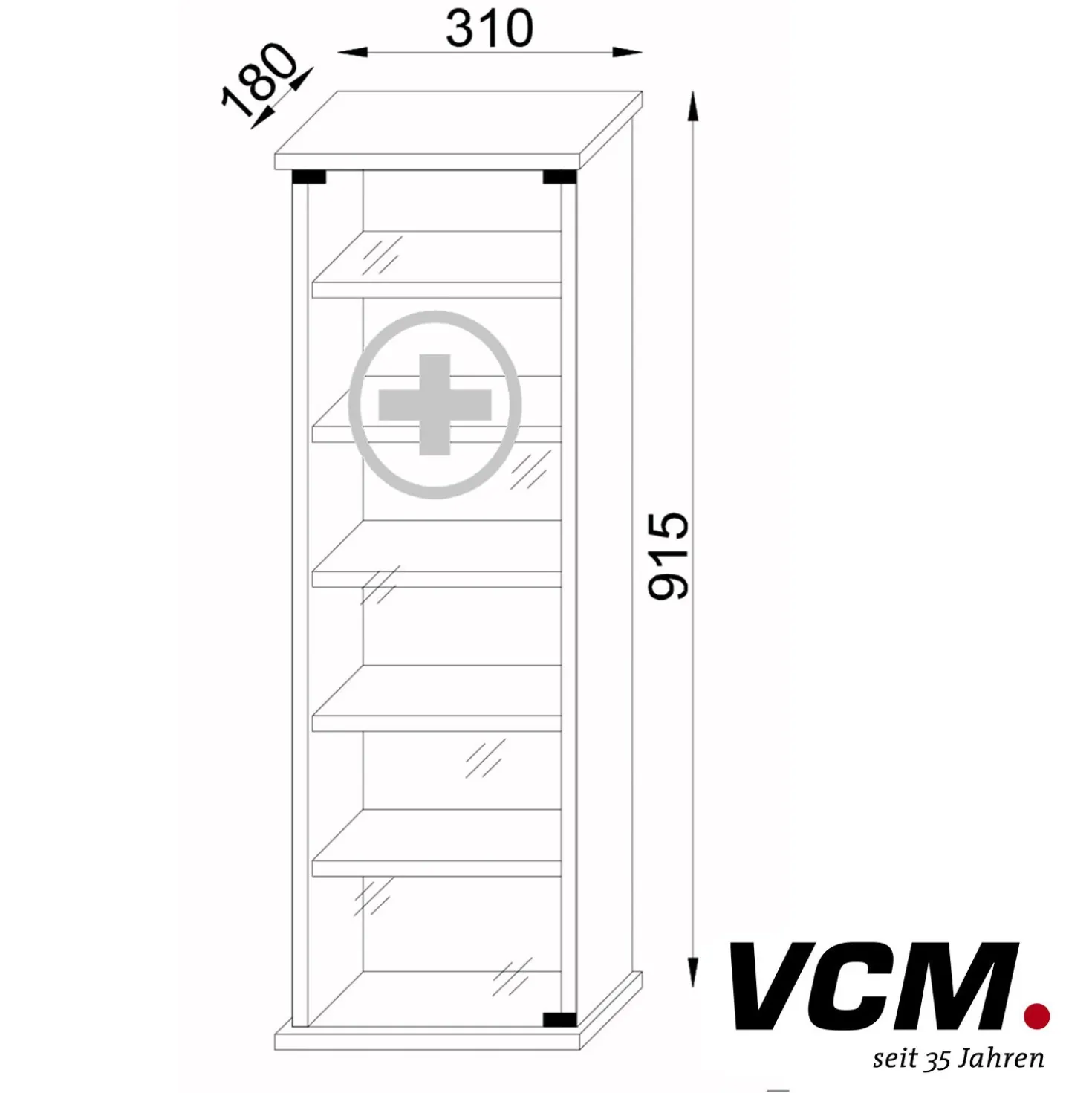 VCM Medizinschrank "Gusal XXL" Weiß