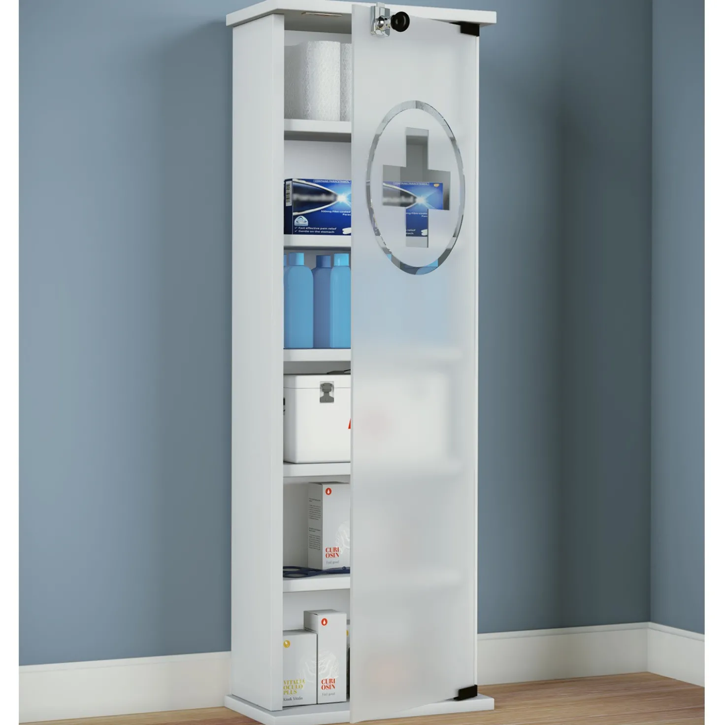 VCM Medizinschrank "Gusal XXL" Weiß