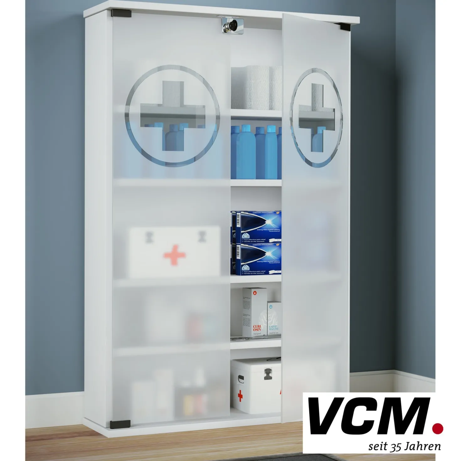 VCM Medizinschrank "Honula" Weiß