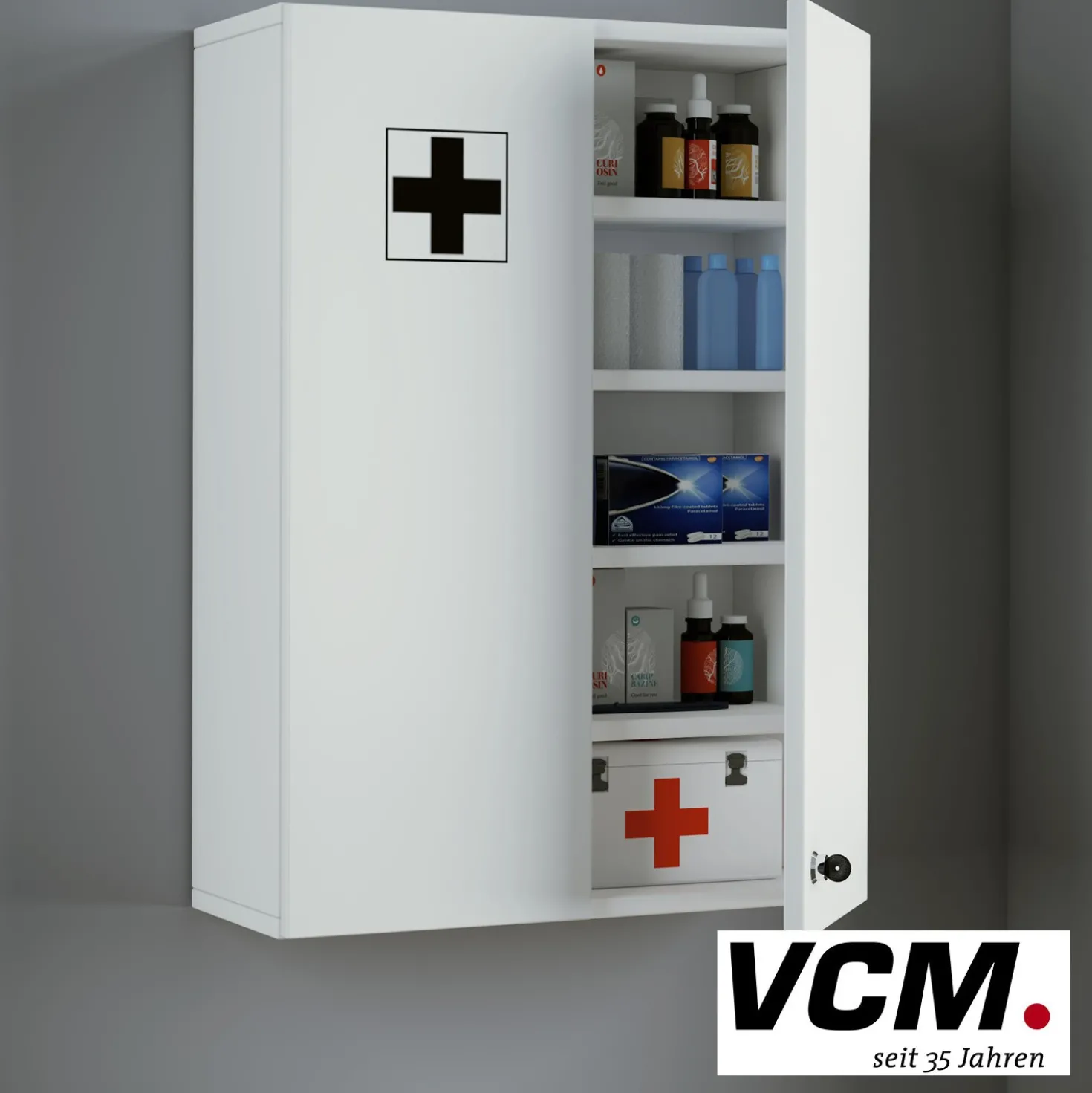 VCM Medizinschrank "Medasa XL" Weiß