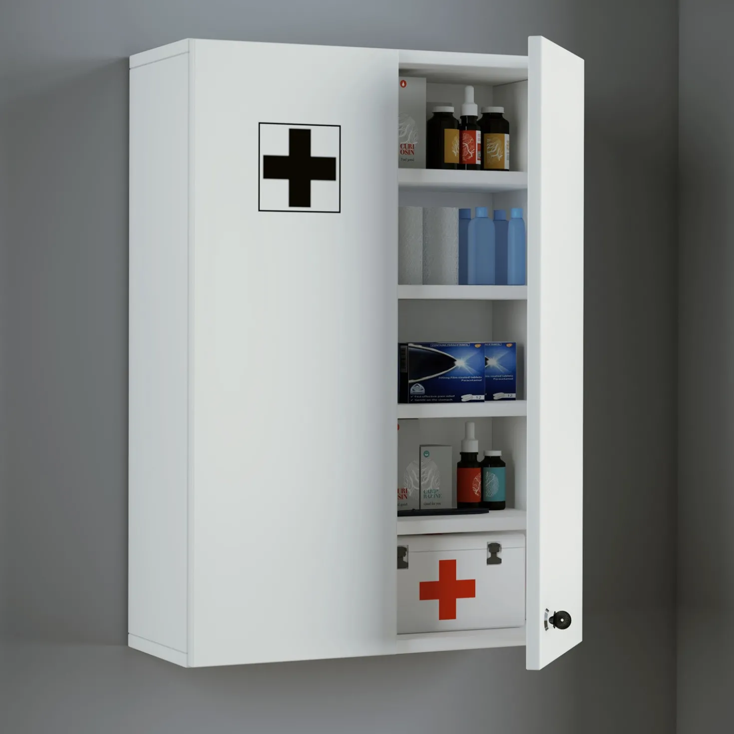 VCM Medizinschrank "Medasa XL" Weiß