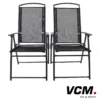 VCM Metallgartenstuhl 2er Set Anthrazit
