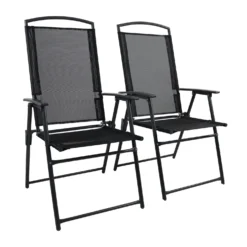 VCM Metallgartenstuhl 2er Set Anthrazit
