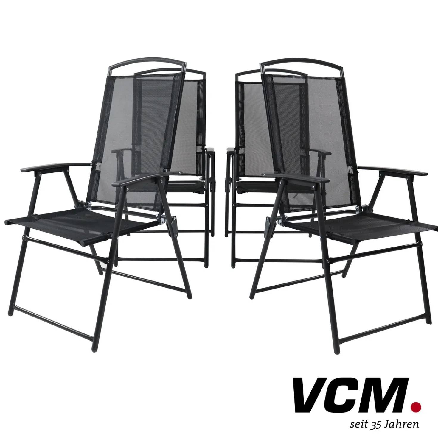 VCM Metallgartenstuhl 4er Set Anthrazit