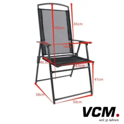 VCM Metallgartenstuhl 4er Set Anthrazit