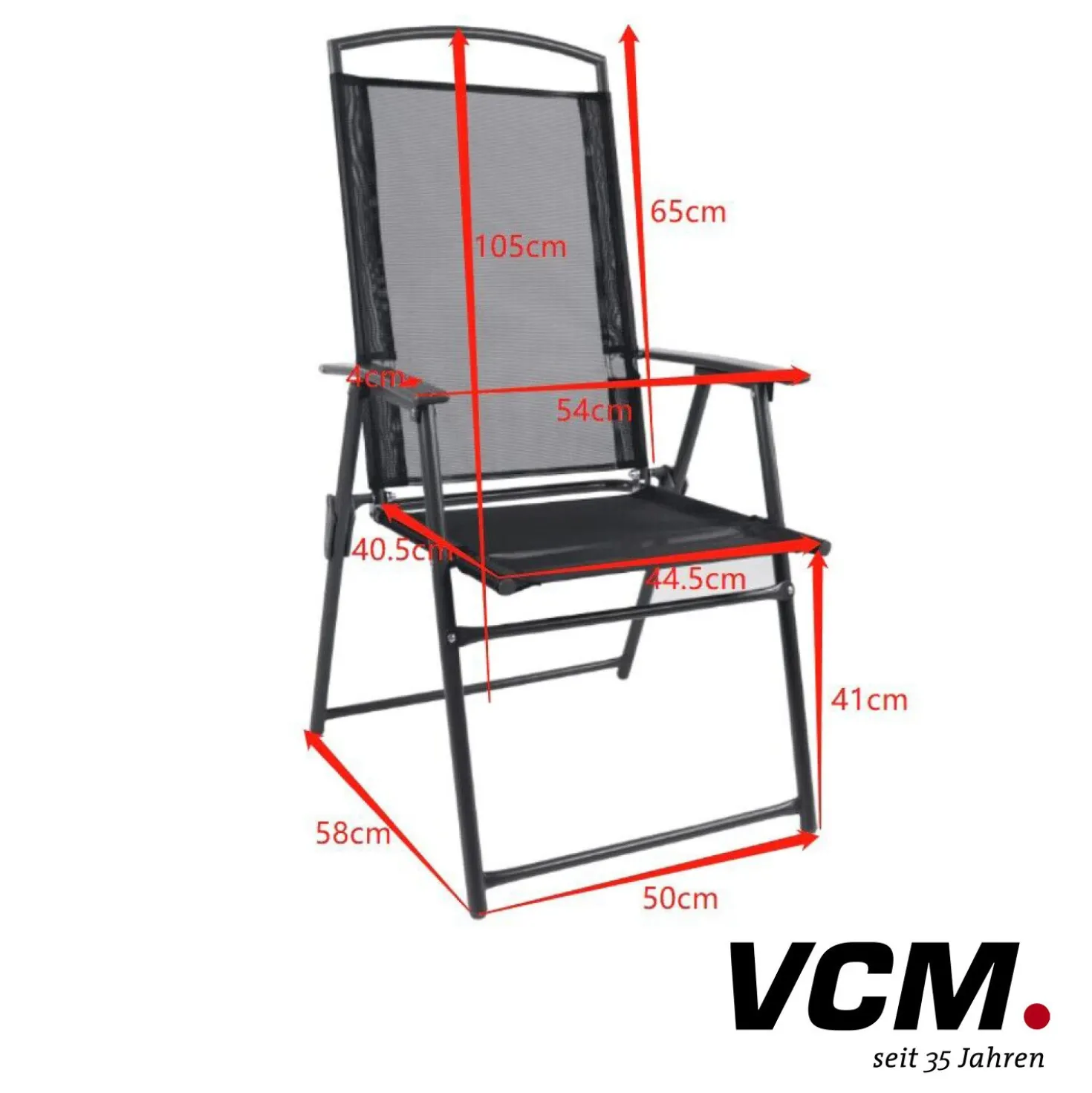 VCM Metallgartenstuhl 4er Set Anthrazit