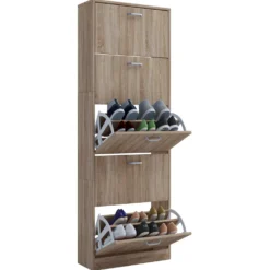 VCM Schuhschrank "Sipos XL" Sonoma-Eiche
