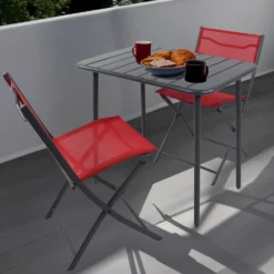 VCM 3-tlg. Gartenset "Sumila" 80 x 55 Rot