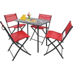VCM 5-tlg. Gartenset "Sumila" 80 x 55 Rot