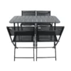 VCM 5-tlg. Gartenset "Sumila" 110 x 55 Schwarz