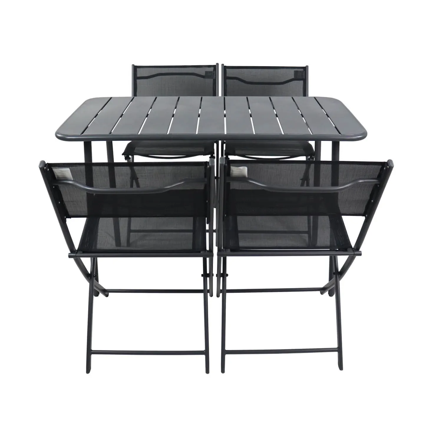 VCM 5-tlg. Gartenset "Sumila" 110 x 55 Schwarz