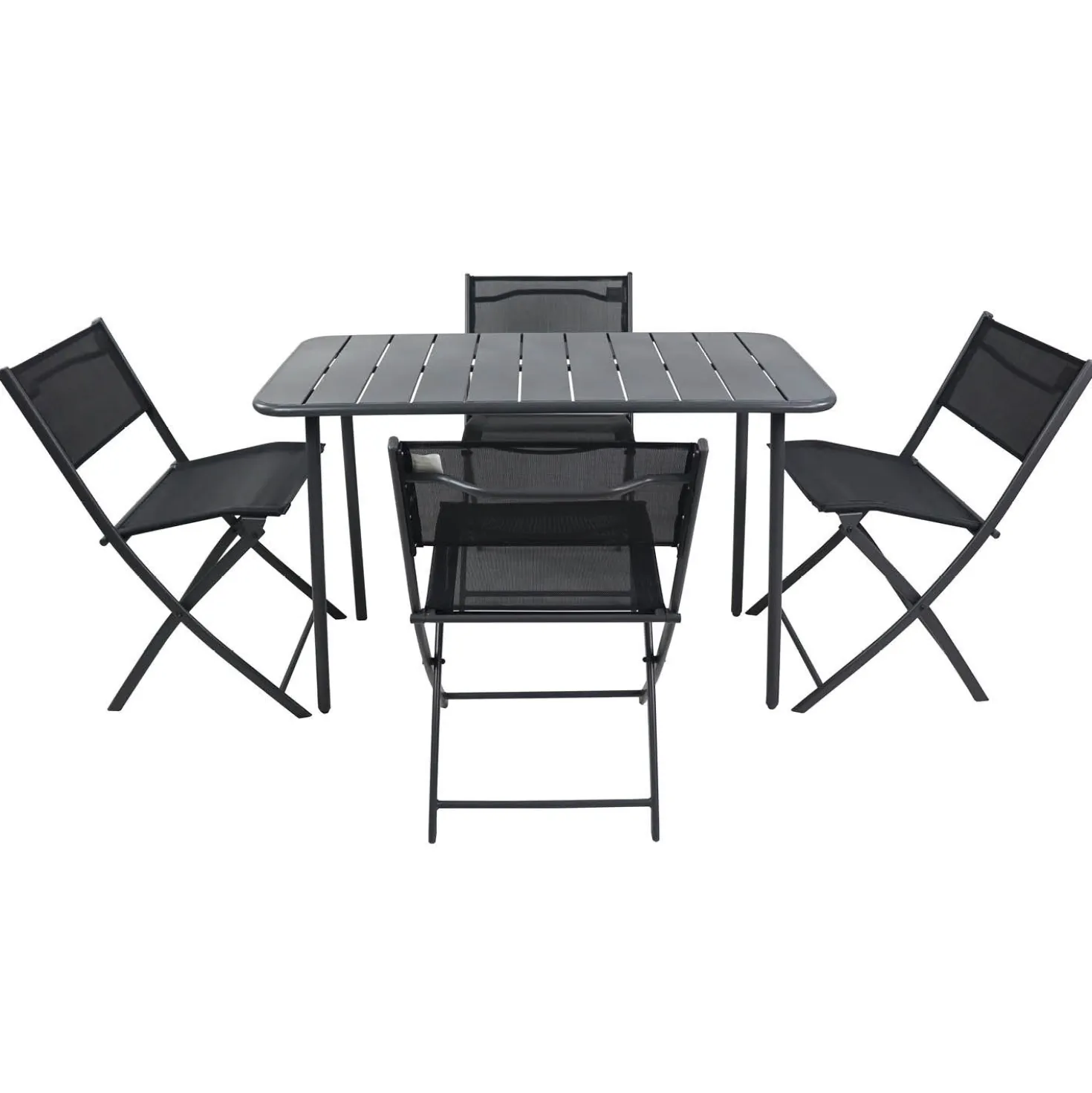 VCM 5-tlg. Gartenset "Sumila" 110 x 55 Schwarz