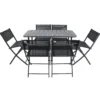 VCM 7-tlg. Gartenset "Sumila" 110 x 55 Schwarz