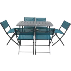 VCM 7-tlg. Gartenset "Sumila" 110 x 55 Türkis