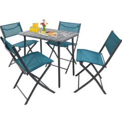 VCM 5-tlg. Gartenset "Sumila" 80 x 55 Türkis