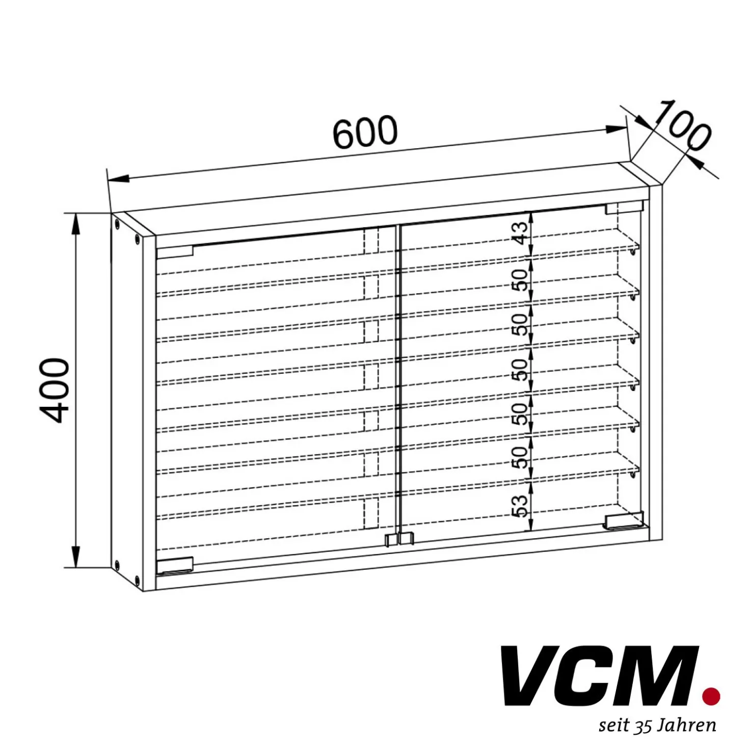 VCM Vitrine "Mandosa XL" Schwarz