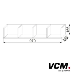 VCM Wandregal "Honsa" Schwarz/Eiche
