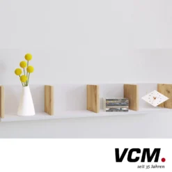 VCM Wandregal "Honsa" Weiß/Eiche