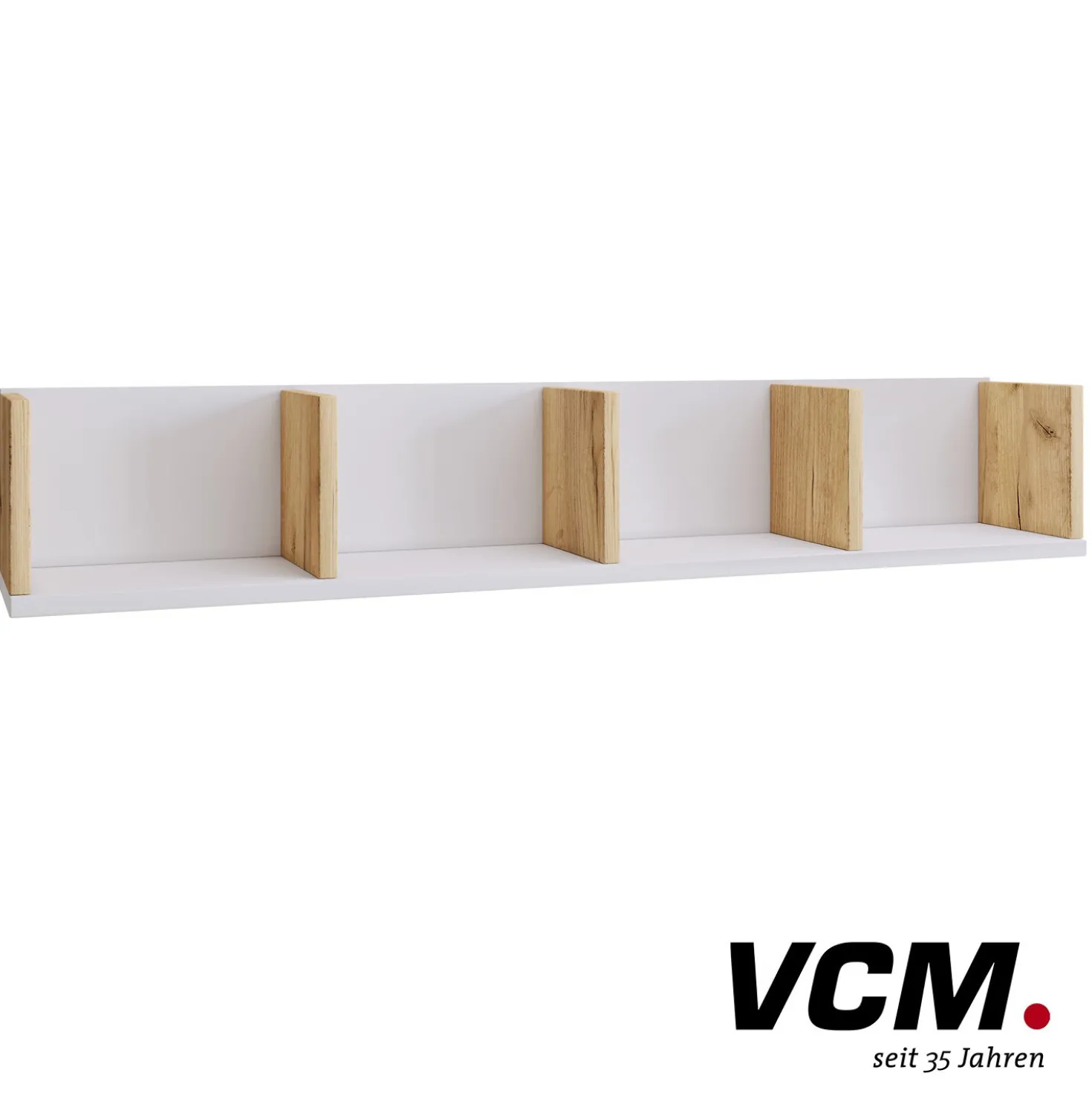 VCM Wandregal "Honsa" Weiß/Eiche
