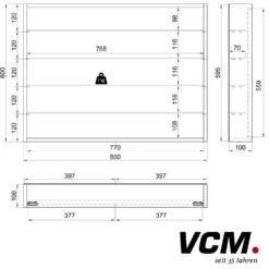 VCM Wandvitrine "Mandosa L" Buche