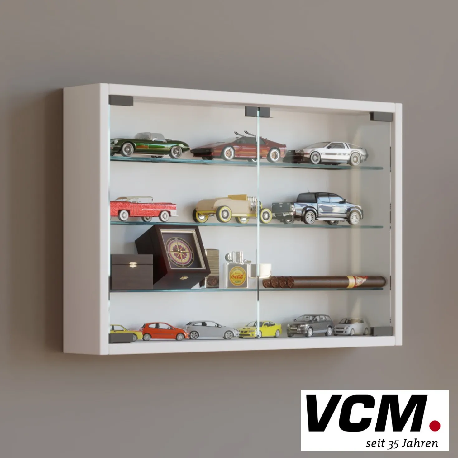 VCM Wandvitrine "Mandosa M" Weiß