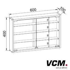VCM Wandvitrine "Mandosa M" Weiß