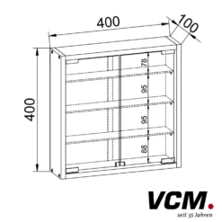 VCM Wandvitrine "Mandosa S" Weiß