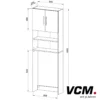 VCM Waschmaschinenüberbau "Jutas" Weiß mit Holz