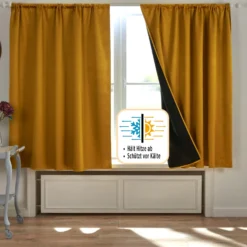 Verdunkelungsvorhang goldfarben 140 x 140 cm Eldo