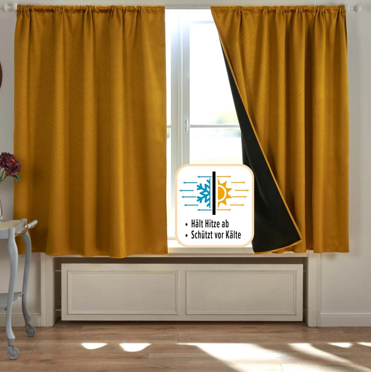 Verdunkelungsvorhang goldfarben 140 x 140 cm Eldo