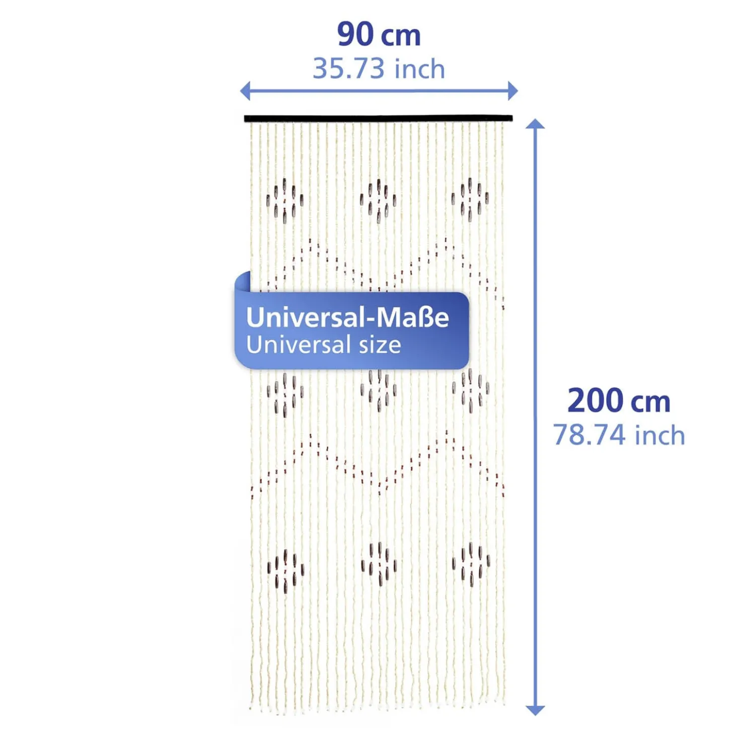 Vorhang Holzperlen 90×200 cm MAXIMEX