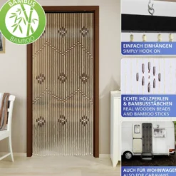 Vorhang Holzperlen 90×200 cm MAXIMEX