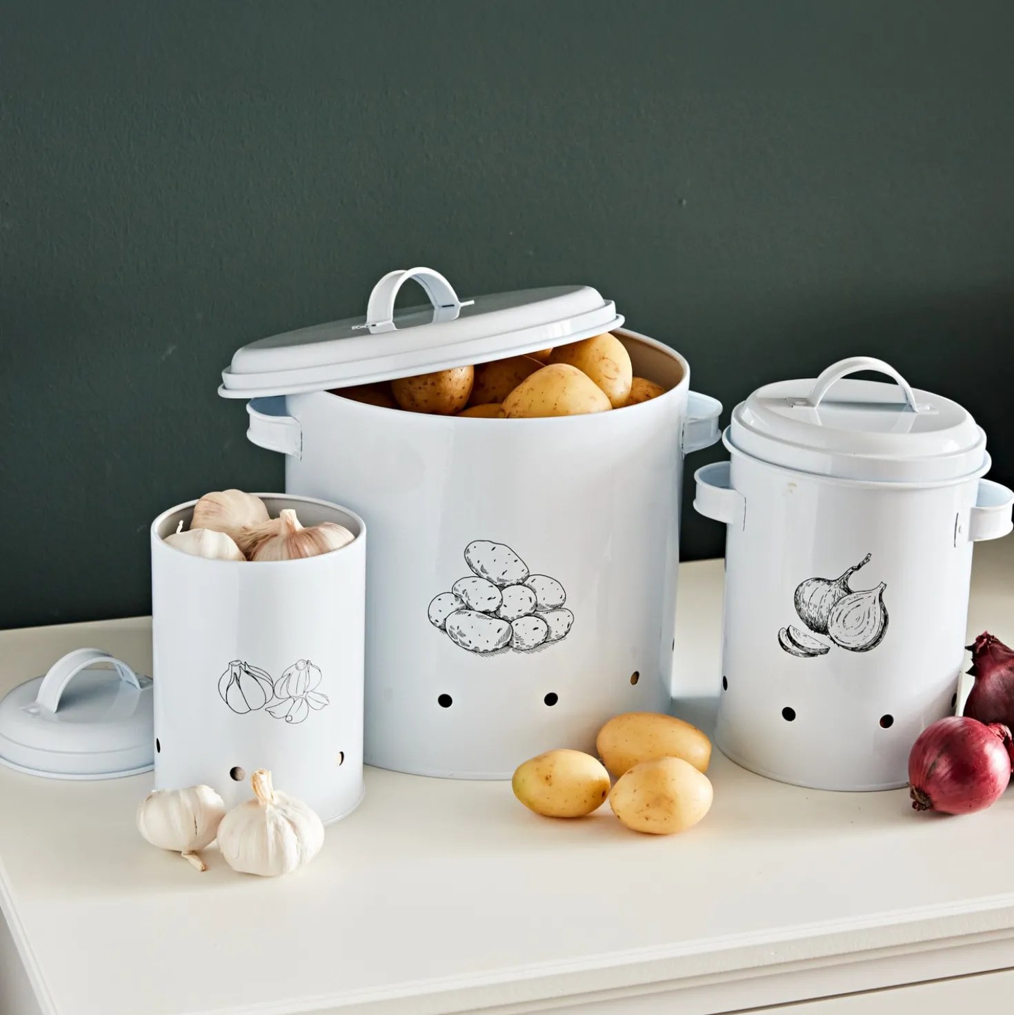 Vorratsdosen im Vintage-Stil 3er-Set Basilico