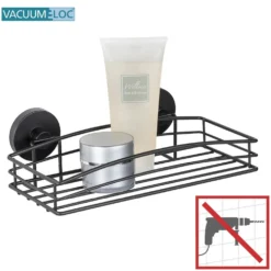 Wandablage Quadro Vacuum-Loc Schwarz WENKO