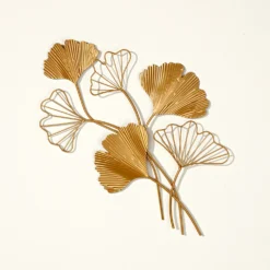 Wanddeko Ginkgo-Blätter goldfarben Eldo