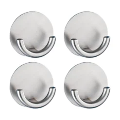 Wandhaken „Rondo“, 4er Set, Edelstahl matt WENKO